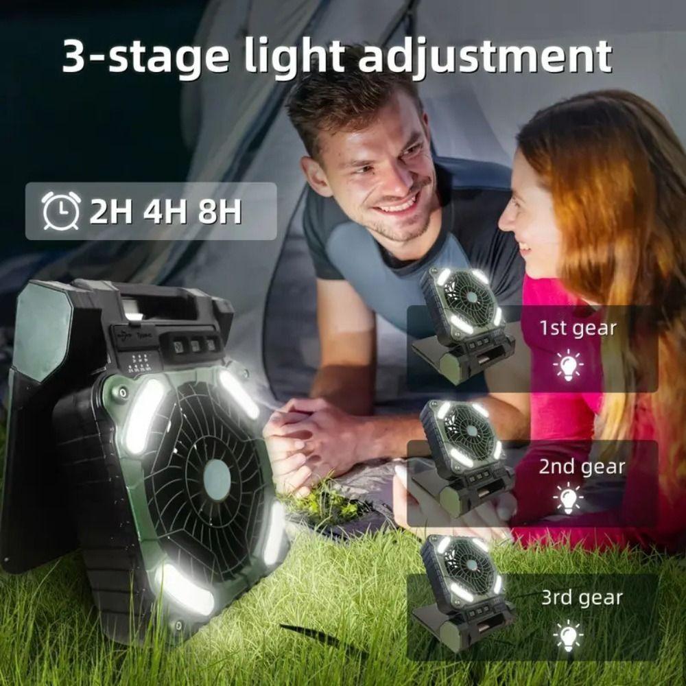 4 Speeds Wind Outdoor Solar Fan 90-Degree Folding Portable Tent Fan Folding Ventilador Tent Use