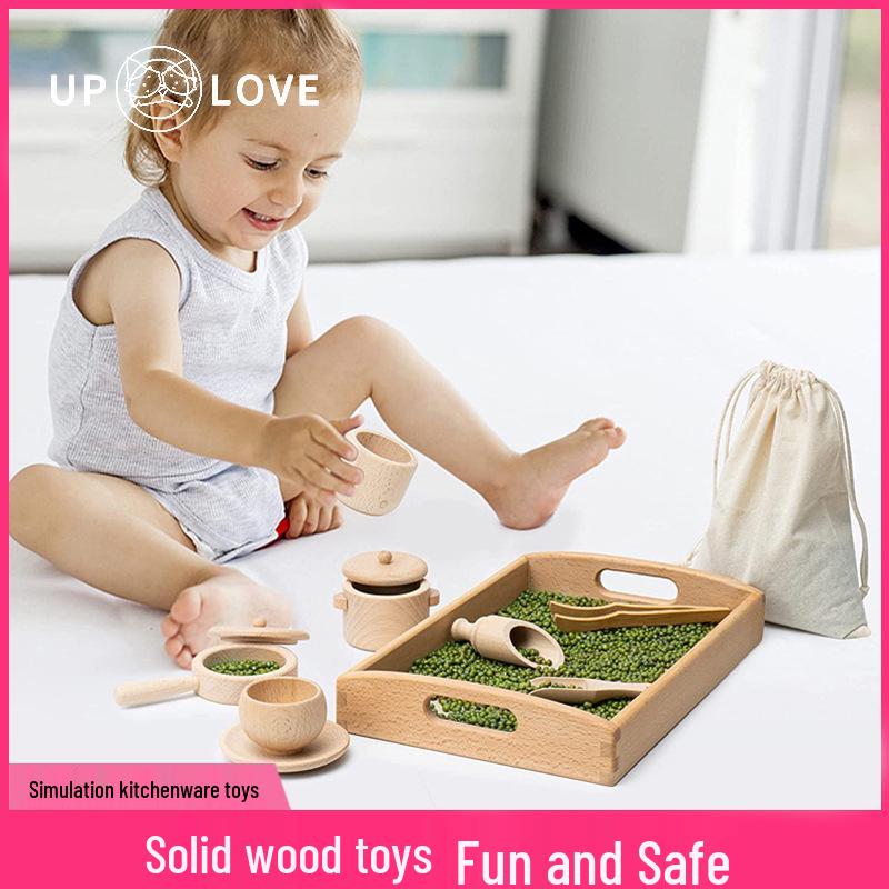 

Interactive Wooden Pretend Play Kitchen Set for Kids: Educational Chewable Toy