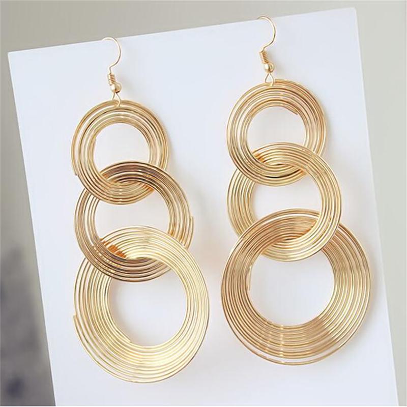 New Geometric Dangle Earrings For Woman Fashion Korean Jewelry Temperament Girl's Daily Wear Earrings