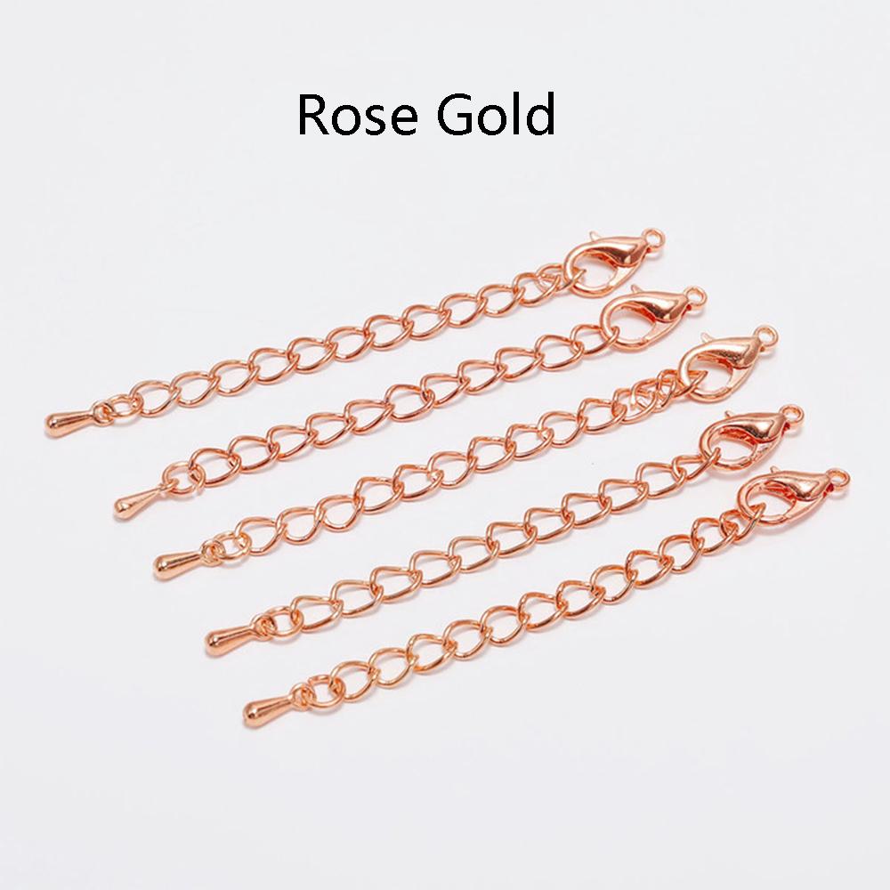 20pcs/lot 50 70mm Tone Extended Extension Tail Chain Lobster Clasps Connector For DIY Jewelry Making Findings Bracelet Wholesale