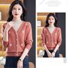 Women's Semi-turtleneck Sweater Autumn Winter Thickened Printed Color-block Knit Sweater Loose Jacquard Pullover Knit Top Outwear