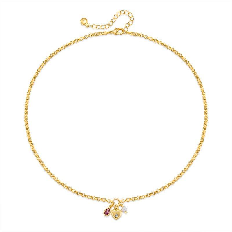 Herz-Design 18 Karat Vergoldetes Kupfer Elegantes Einfaches Halsband
