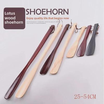 Exquisiter Schuhlöffel aus Lotus-Holz: 2 Farben, 3 Größen, Langlebiger Holzgriff.