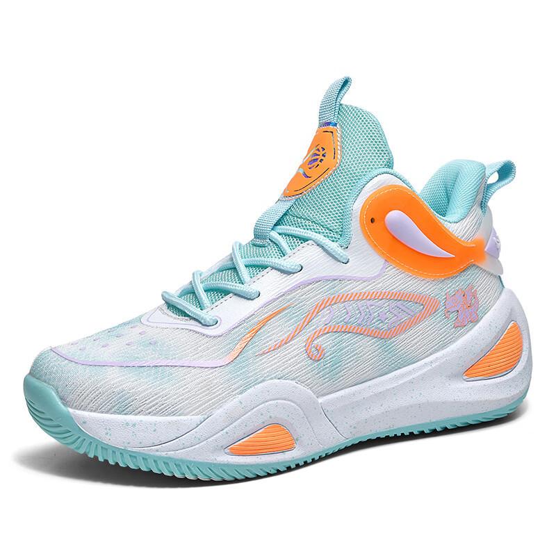 Mandarin duck children's professional basketball shoes men's breathable cushioning training adolescent girls' sneakers running shoes