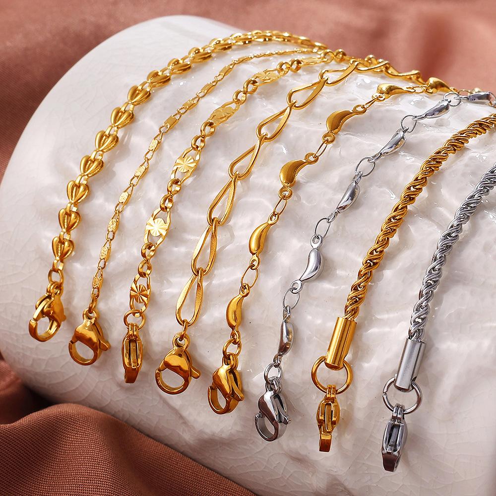 Designer Small Banana Geometric High Sense Women's Necklace Clavicle Chain Stainless Steel Gold Plated Jewelry