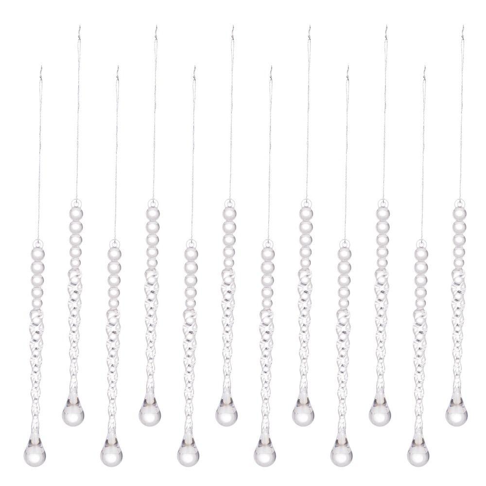 Transparent Christmas Hanging Pendants Twist Bead Drop Ornaments  Holiday Party Decoration
