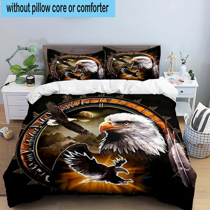 American Freedom Spirit 3pcs Bedding,Including 1pc Duvet Cover And 2pcs Pillowcases Perfect for Christmas,Ideal for Bedroom, Dormitory