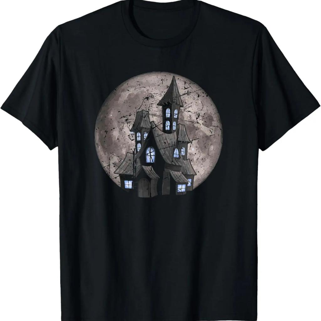 Creepy House And Halloween Moon Scary Old House Costume T-Shirt
