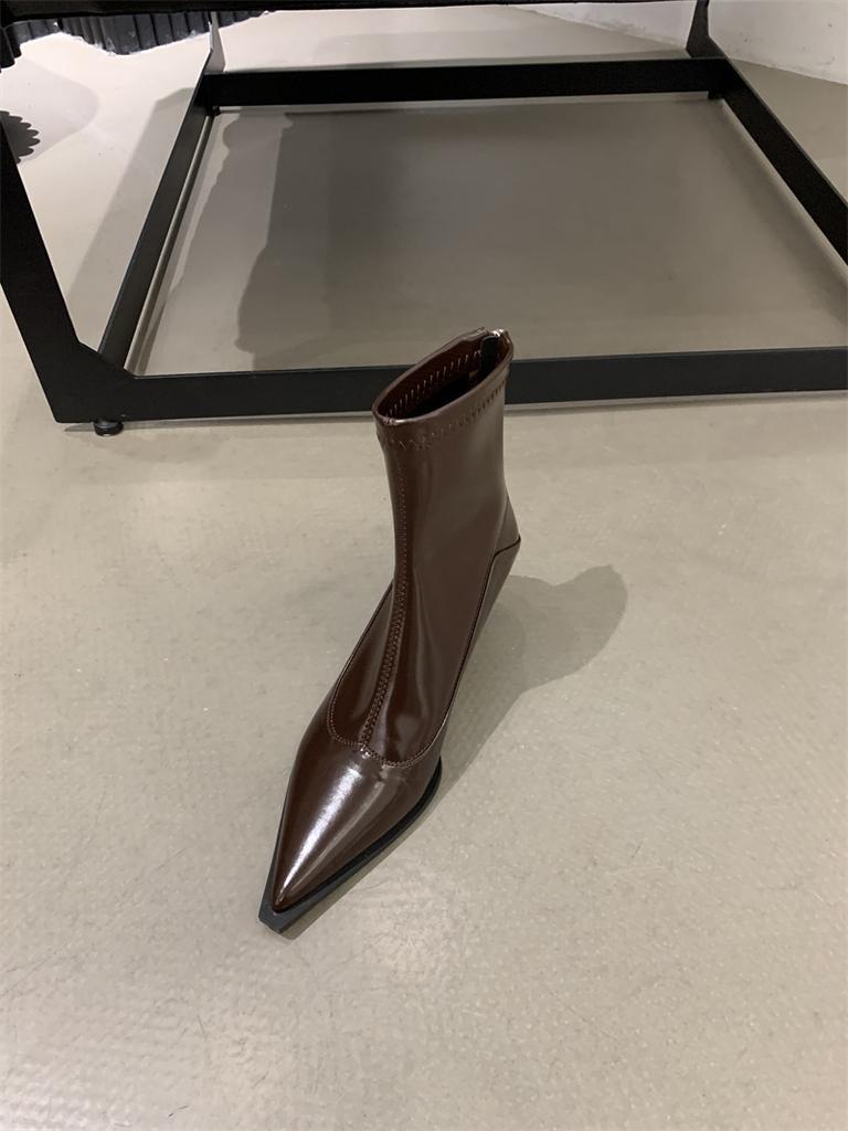 High Heel Pointed Small Short Boots Shoes Velvet Thin Boots Korean Small Ankle Boots