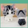 Cute Cheese Cat Cartoon Lovely Cat Plush Doll Healing Kitten Stuffed Toy Gift For Girls Birthday Girlfriend 45cm