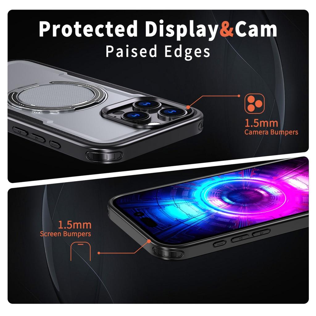 360° Rotate Bracket Military Shockproof Phone Case For iPhone 16 E 15 14 Plus 13 12 Pro Max 11 XR Car Magnetic For Magsafe Cover
