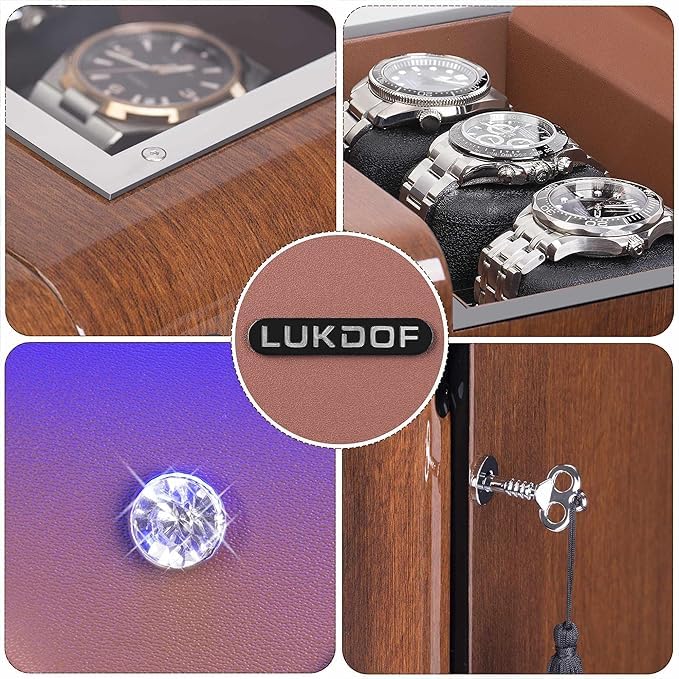 Neue Art Automatik-Aufzugsuhr Uhr Uhr Wunderuhr verstellbar leise mit LED LCD Touch kann mit allen und Maschine verwendet werden, 2-Aufzug,