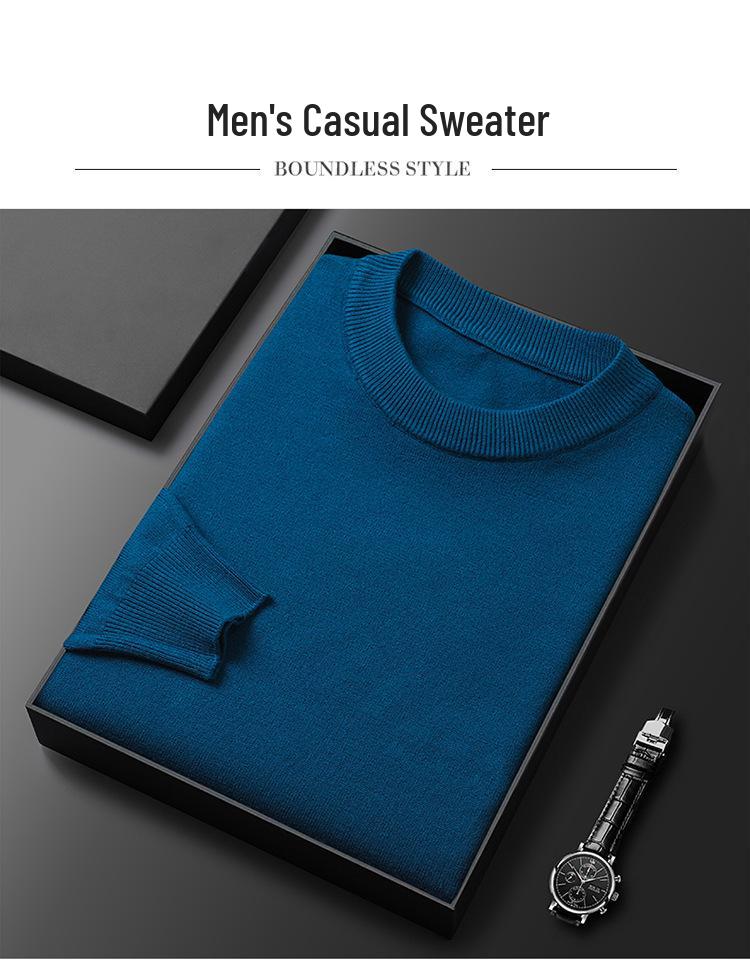 Men's Slim Fit Round Neck Knitted Sweater - Multicolor, Autumn/Winter Collection