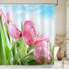 Beautiful Tulip Rose Flowers Shower Curtain Bathroom Curtains Nature Flower Waterproof Polyeste Fabric Bathtub Decor With Hook