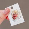 Fashion Fruit Series Hollow Out Sweet Red Strawberry Gift Pin Accessories Bag Brooch