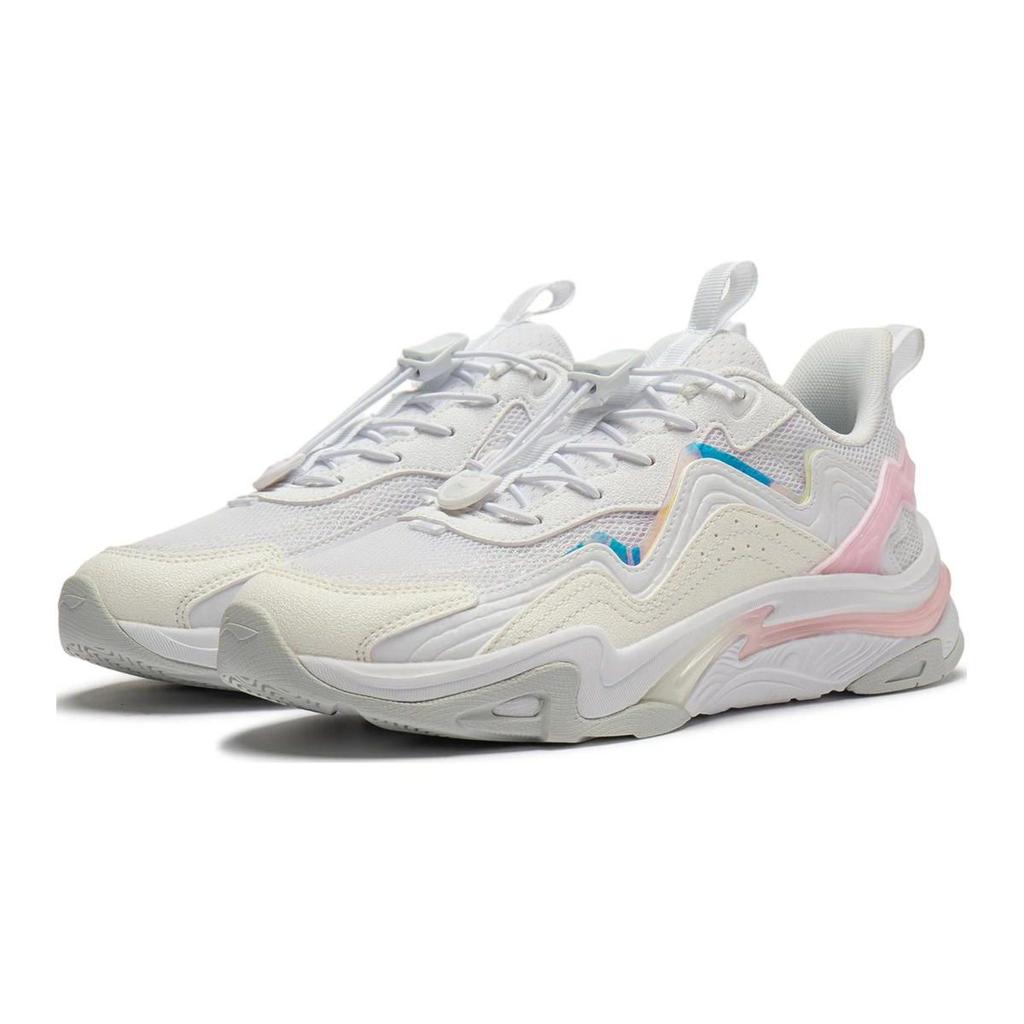 Li Ning Kinder Yun Chuan V3 Bequeme Vielseitige Rutschfeste Stoßdämpfende Freizeitschuhe Kinder Freizeitschuhe Weiß Rosa YKCU022-2