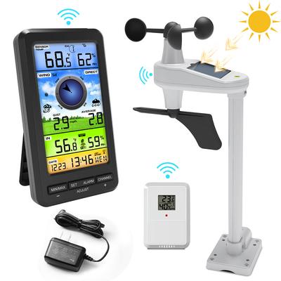 Neue WiFi-Wetterstation 2-in-1 Windgeschwindigkeits-/Richtungsensor Thermometer Hygrometer Intelligente Wetterstation für drinnen und draußen