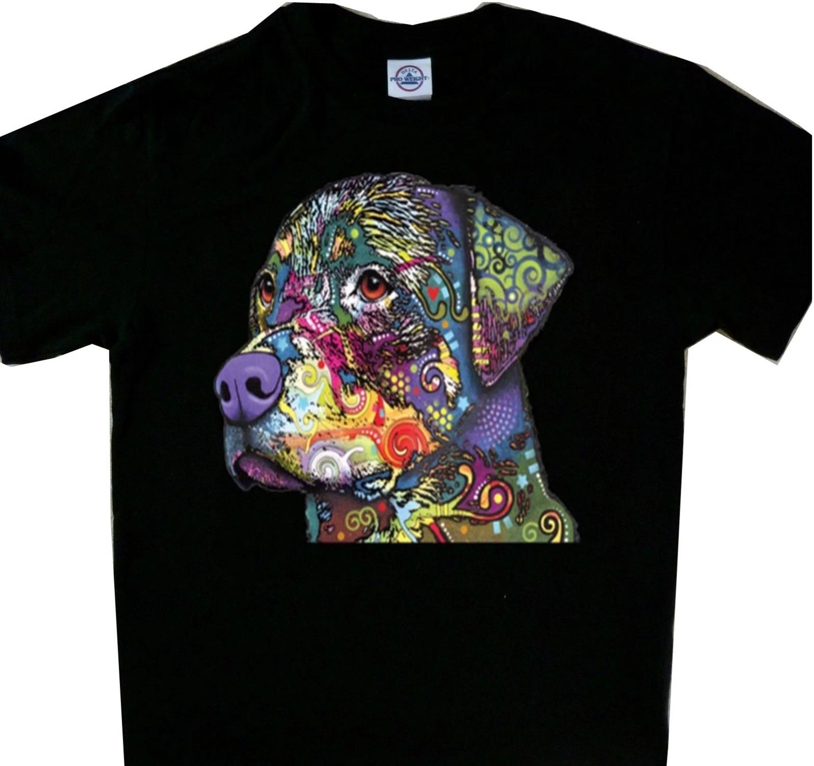 Rottweiler Neon Multicolor Black Tee Dog T shirt New 3XL