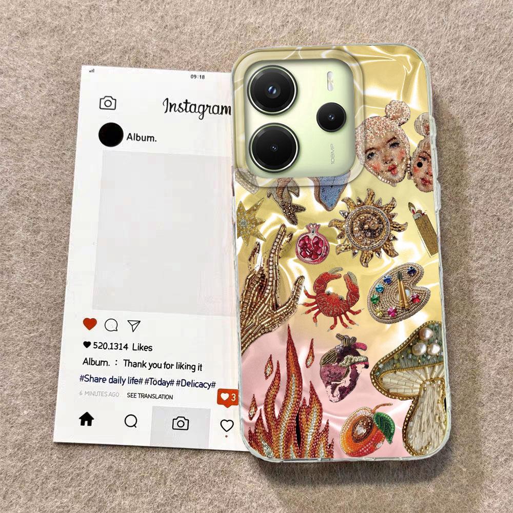 Purple Face Sun Stars Women Girls Phone Case for Xiaomi Redmi Note 14 13 12 11 11S 10 9 8 Pro 9C 13C 14C A5 A3 A4 A3X A1 Cover