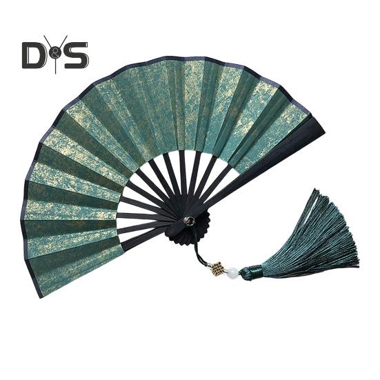 Mini-Faltfächer mit Quasten, leichter Handventilator aus Papier im chinesischen Stil, tragbarer Kühlventilator für den Sommer, Dekoration, Party- und Kostümzubehör