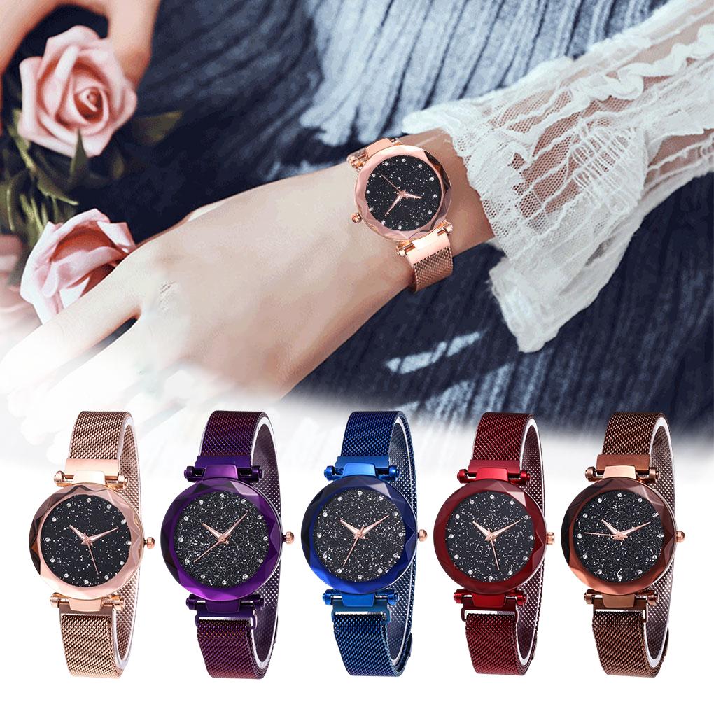 Ladies Magnetic Starry Sky Clock Luxury Ladies Watch Fashion Diamond Female Quartz Watch