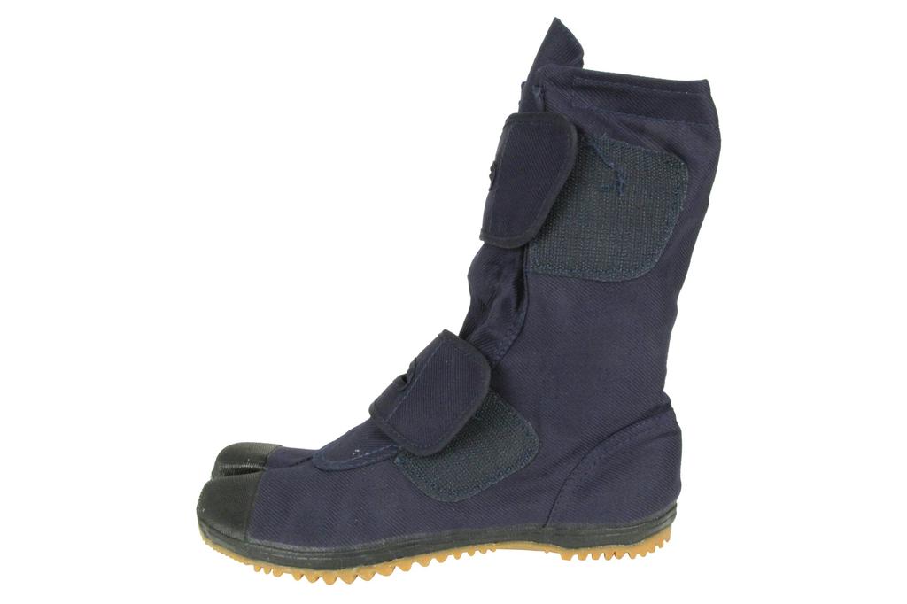 Nissin Rubber Men's Long Work Boots for Self-Gardening, Split Toe, Velcro Closure, No Toe Cap, Navy, Size 26.5 cm
