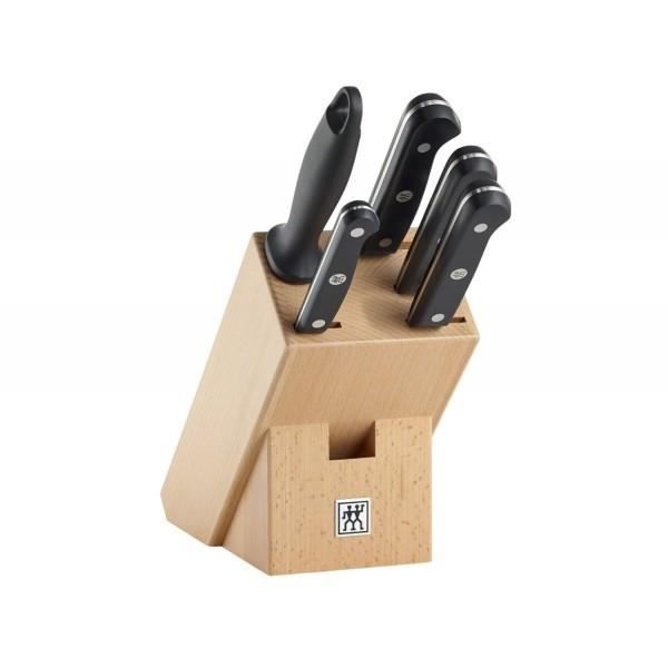 Bloc Zwilling Gourmet 4 couteaux et 1 fusil pour la cuisine 0,000000 Bois