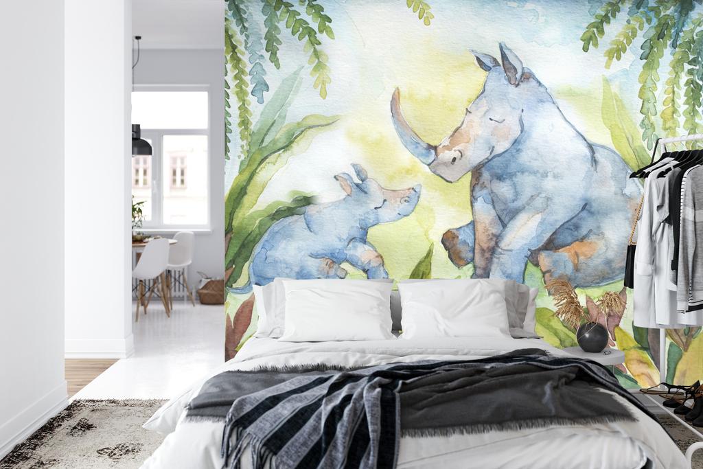 Photomural Rhinoceros Self-Adhesive Mural 90x60