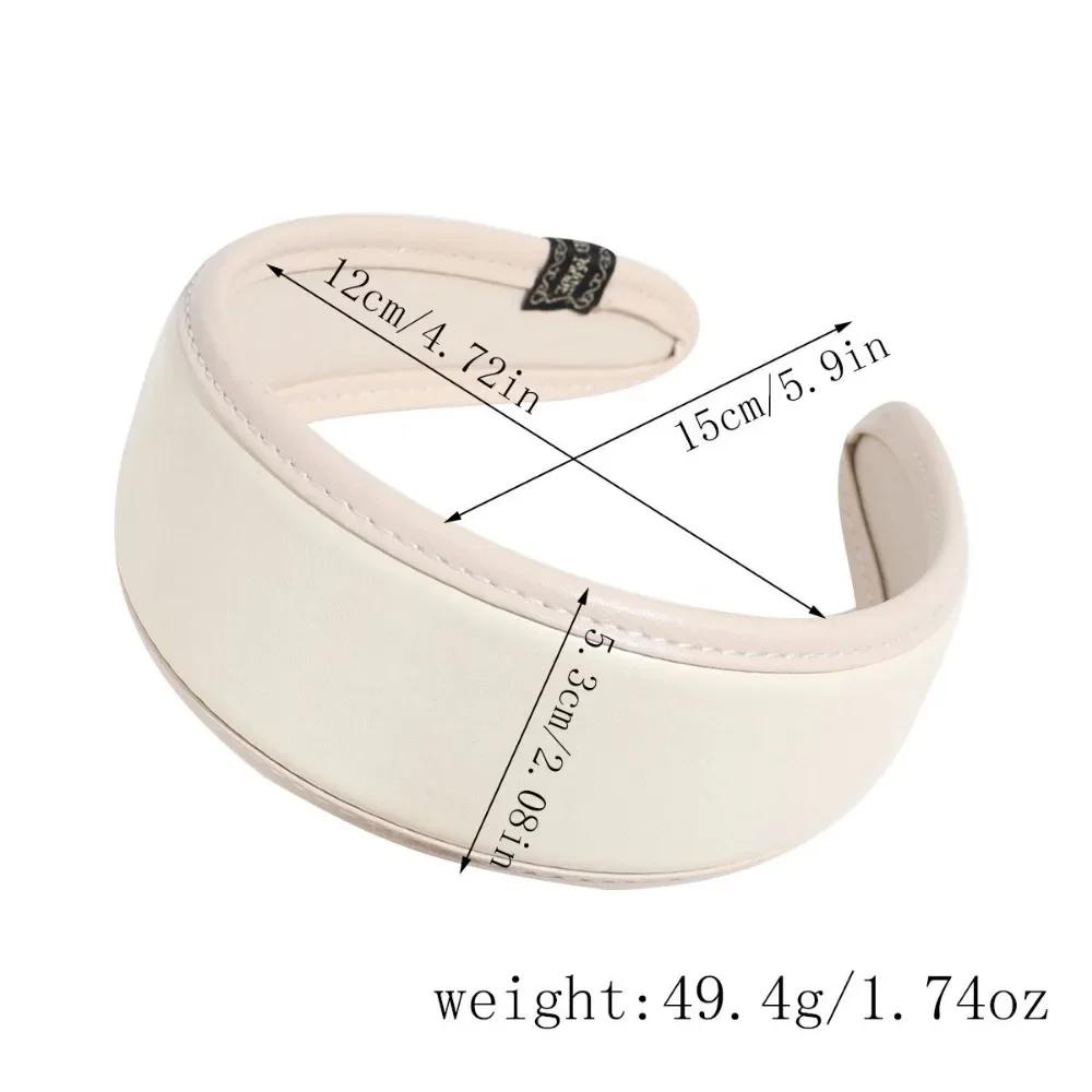 New 2025 Retro PU Leather Hairbands Wide Turbans Non-slip Hoop Headband Elegant Hair Accessories Women Girls Fashion Items Gifts