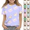 Kinder bedrucktes Rundhals Kurzarm Freizeit-T-Shirt
