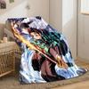 Two characters wield swords amid swirling water and fire effects. for all seasons blanket lunch break throw gift