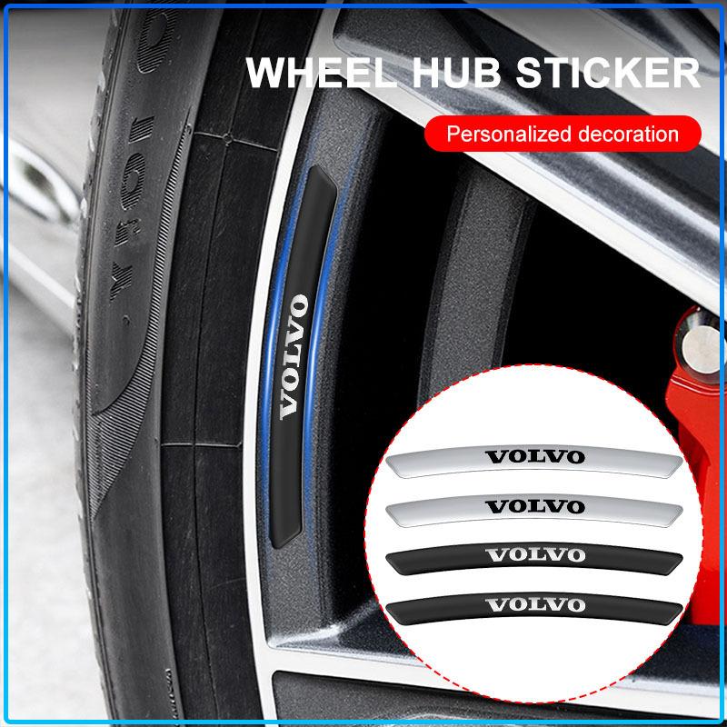 Aluminum Car Wheel Hub Badge Tire Rim Stickers Decoration Accessories Emblem For Volvo 240 C70 S40 S50 S60 S70 S80 S90 V40 V50 V60 V90 XC40 XC60 XC90