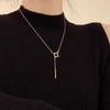 Double interlocking square necklace women's niche design sense high-grade light luxury collarbone chain personalized simple sweater chain