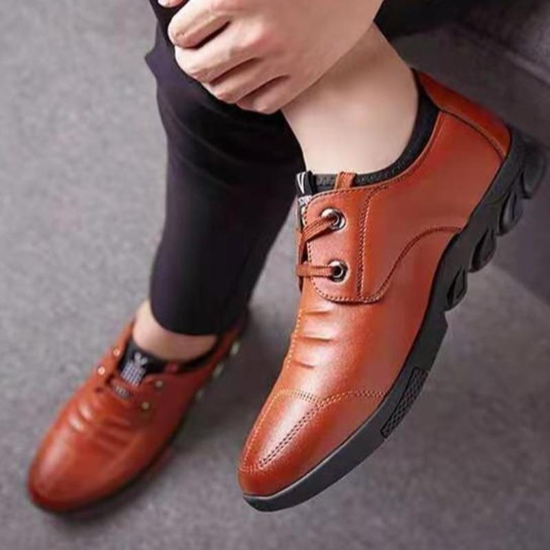 Men's shoes Doudou small leather shoes low-top trendy fashion versatile lightweight casual small leather shoes fashionable dad shoes