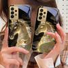 Ruishou Golden Steed For Samsung A73 A72 A71 A42 A56 A55 A54 A53 A52s A52 A51 A36 A35 A34 A33 A32 A16 14 Golden glass phone case
