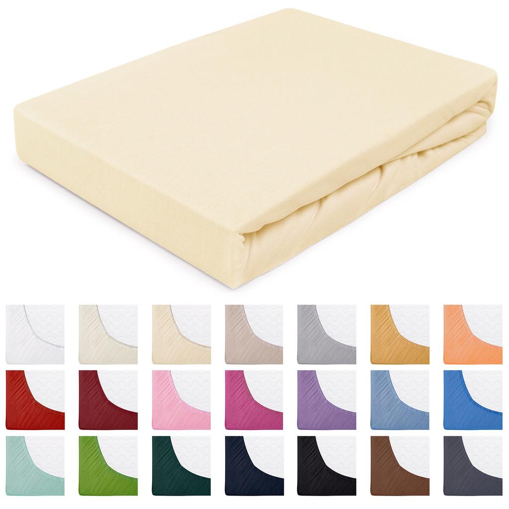 Fitted sheet 80x160 elastic JERSEY 100% COTTON cream color