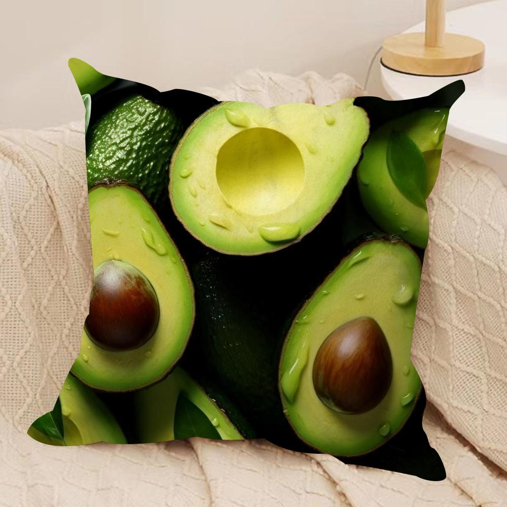 Fresh Food Anime Health Cushion Cover Silky Short Plush DoubleSided Printed Pillow Case for Sofa All Seasons Home Decor Gift