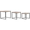Stolky - DKD Home Decor - Sada 3 kusů - Černá - MDF a kov - 45x45x45 cm