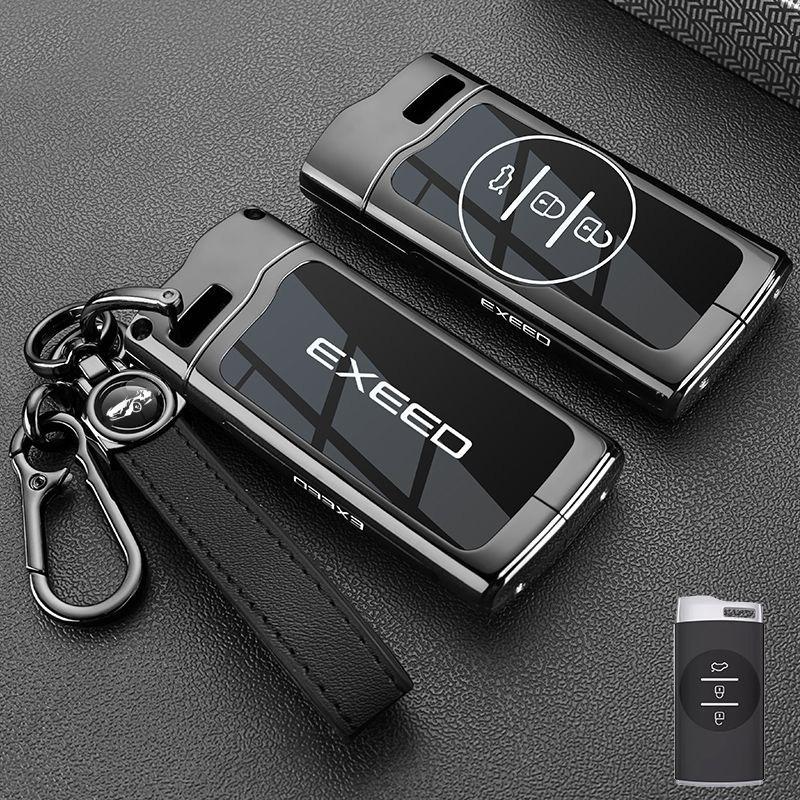 Auto Key Fob Cover Fit For Chery Auto Exeed Series TXL Tx Lx Cmd Smart Decoration Case Housing Key Ring Ring Mount Remote Interior Accessories Auto