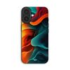 Handyhülle - MANIACASE - iPhone 16 Plus - TPU-Silikon - Weich - Abstraktes Orange und Blau