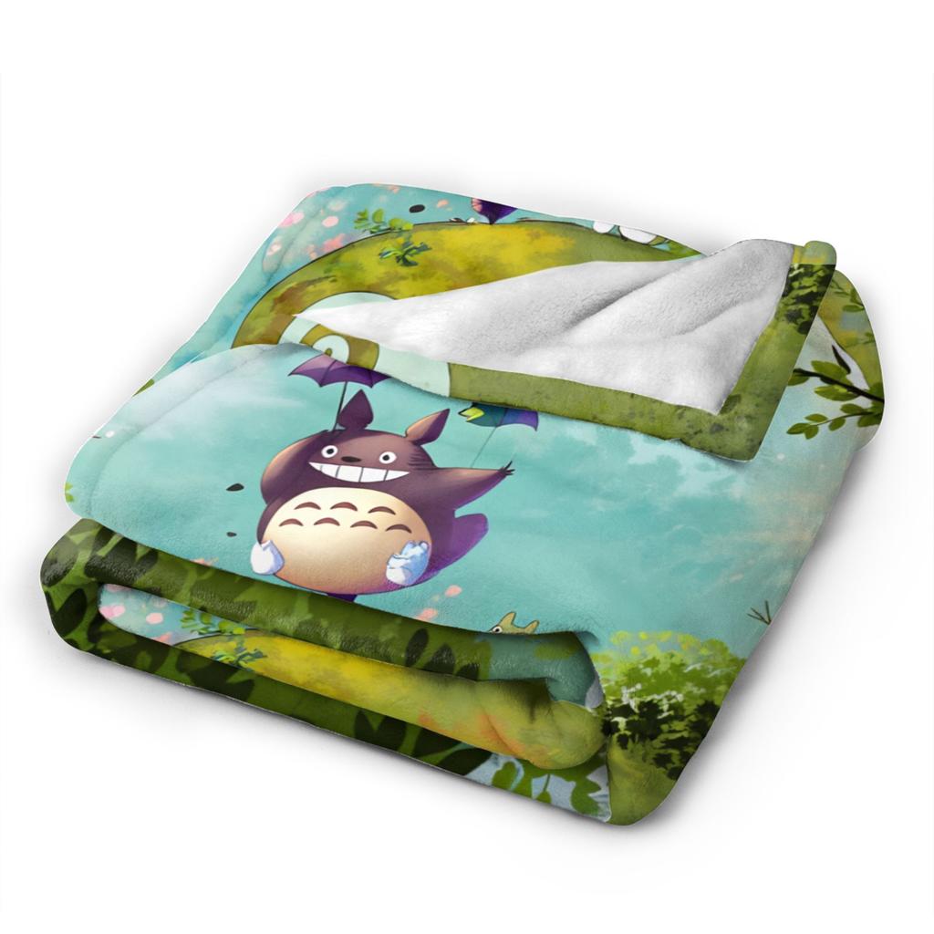 Japanese Blankets T-Totoros Travel Office Flannel Throw Blanket For Living Room Soft Custom DIY Quality Bedspread Gift Idea