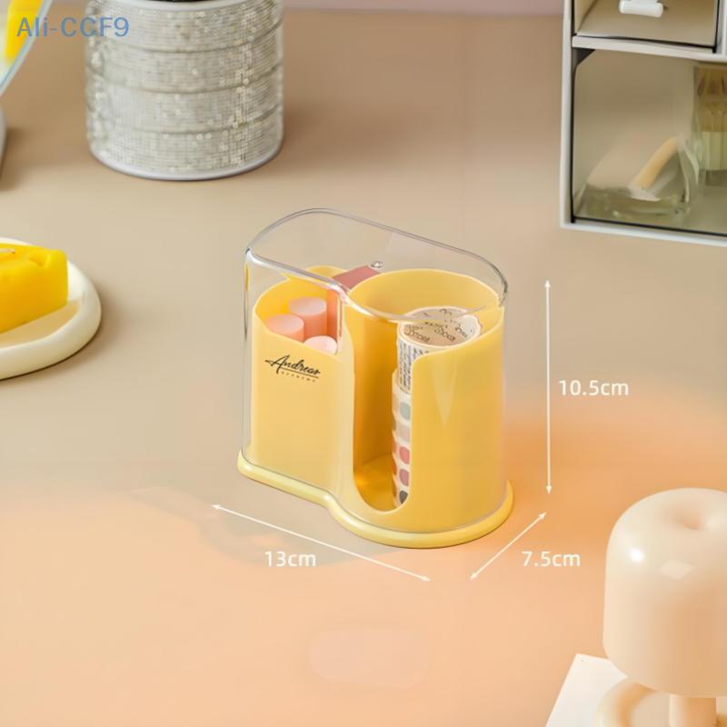 Desktop Dustproof Storage Box For Cotton Pads And Swabs With Lid, For Cosmetics Storage And Organization