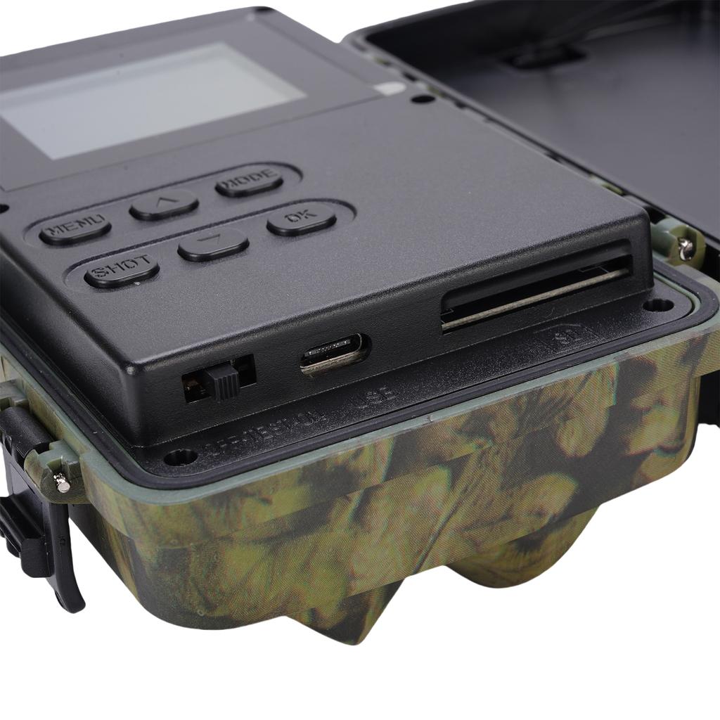 8K 60MP Wildkamera mit Nachtsicht ohne Blitz 130 Grad Weitwinkel Bewegungsmelder IP66 Kamera