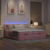 Ottoman Bed with Mattresses & LEDs Pink 160x200 Cm Velvet