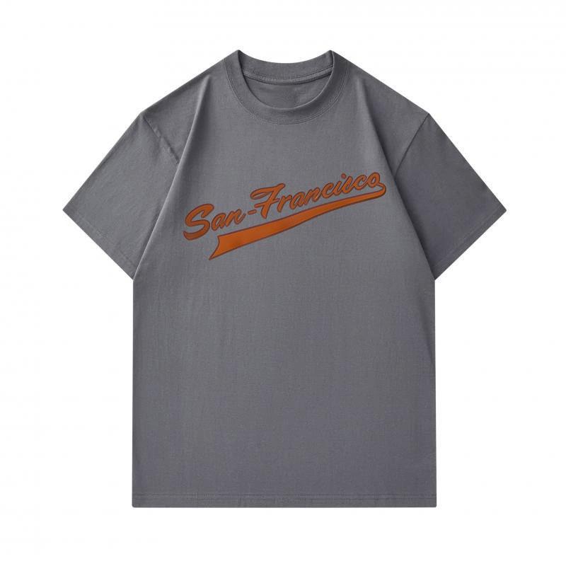 Men's 100% Cotton Crew Neck Short Sleeve T-shirt, Classic San Francisco Cursive Print Casual Breathable Lightweight Summer Daily Wear Tee for Men