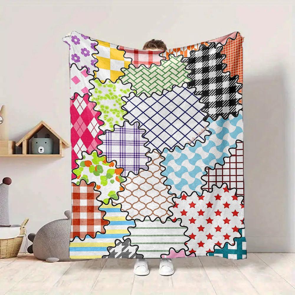 1 szt. Koc z wzorami tekstylnymi Ciepły, Przytulny i Miękki, Nadaje się do Sof, Łóżek, Samochodów i Biura. Idealny na Kemping i Podróże, Co Czyni go Świetnym Gi