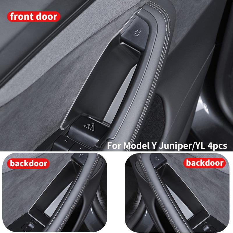 For 6-seater Tesla Model YL Door Handle Storage Box, Tesla Model Y Juniper Front and Rear 4 Door Storage Boxes, 4pcs