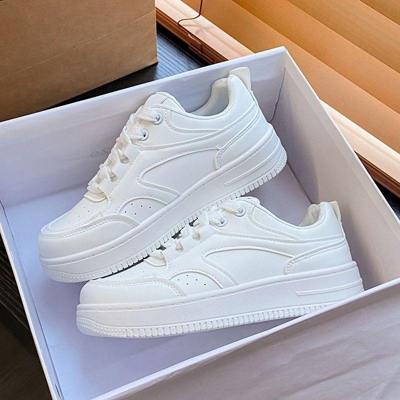 Autumn Little White Shoes Female Student Shoes New Campus Style Pure White Ultra-light Thick-soled Versatile Casual Board Shoes