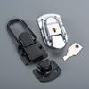 92*50mm Box Latch Hasp with Key Silver/Black Lock Buckle Copper Core Cabinet Fastener Lock