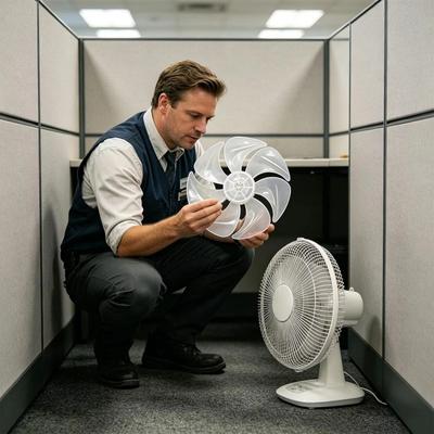 12 Inch 7-Blade Fan Blade Part Silent Rotate Fan Replace Gear Household Fan Fitting Household Room